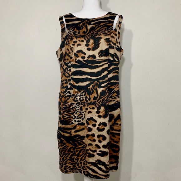 INC International Concepts Dresses & Skirts - INC Animal Print Cutout Straps Career Dress Sz 14